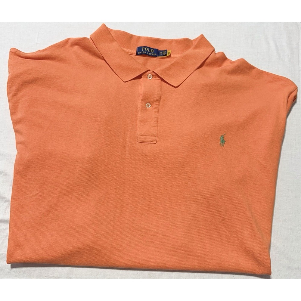 Polo Ralph Lauren Men's Orange Classic Fit Short Sleeve Polo Shirt Size 6XB